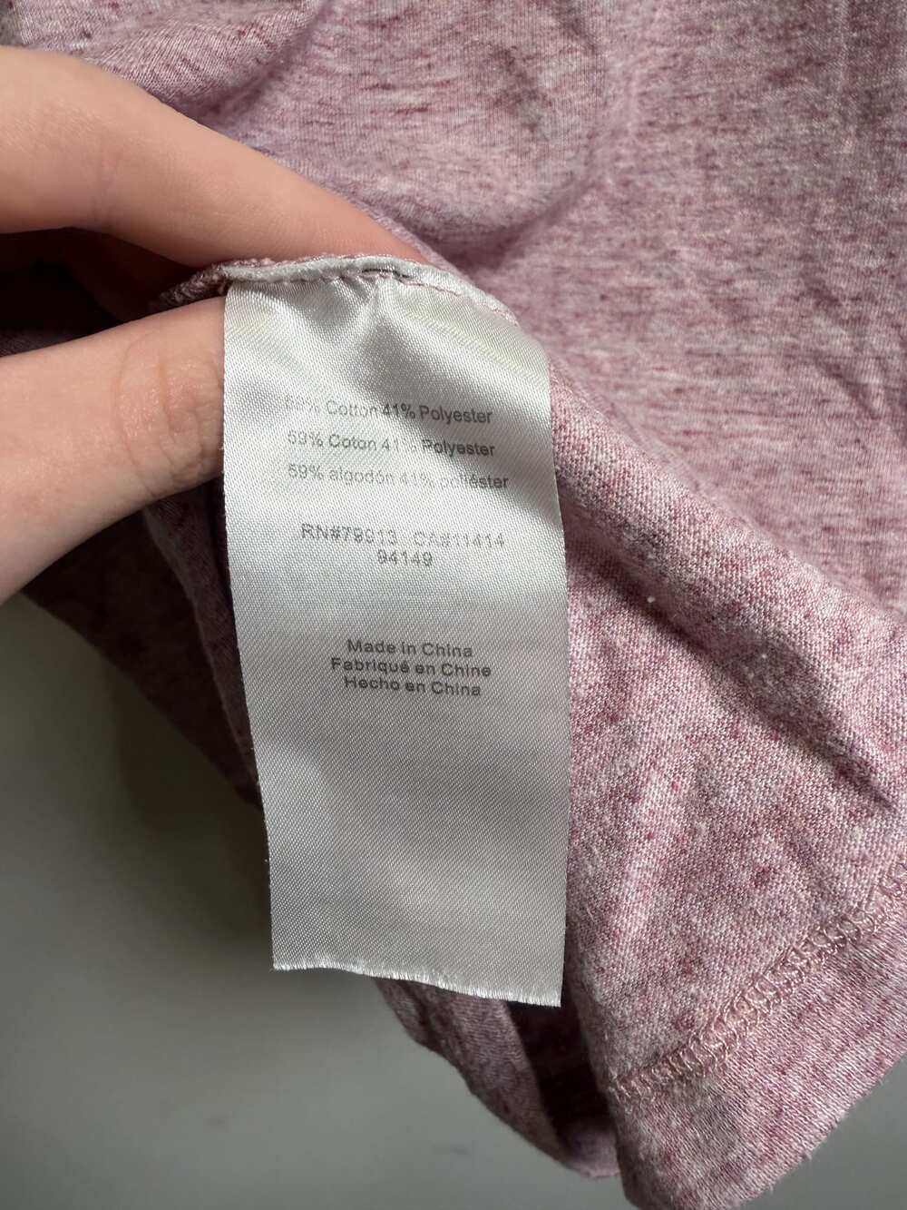 Womens Pink Heathered Short-Sleeve Top - Picture 5 of 5
